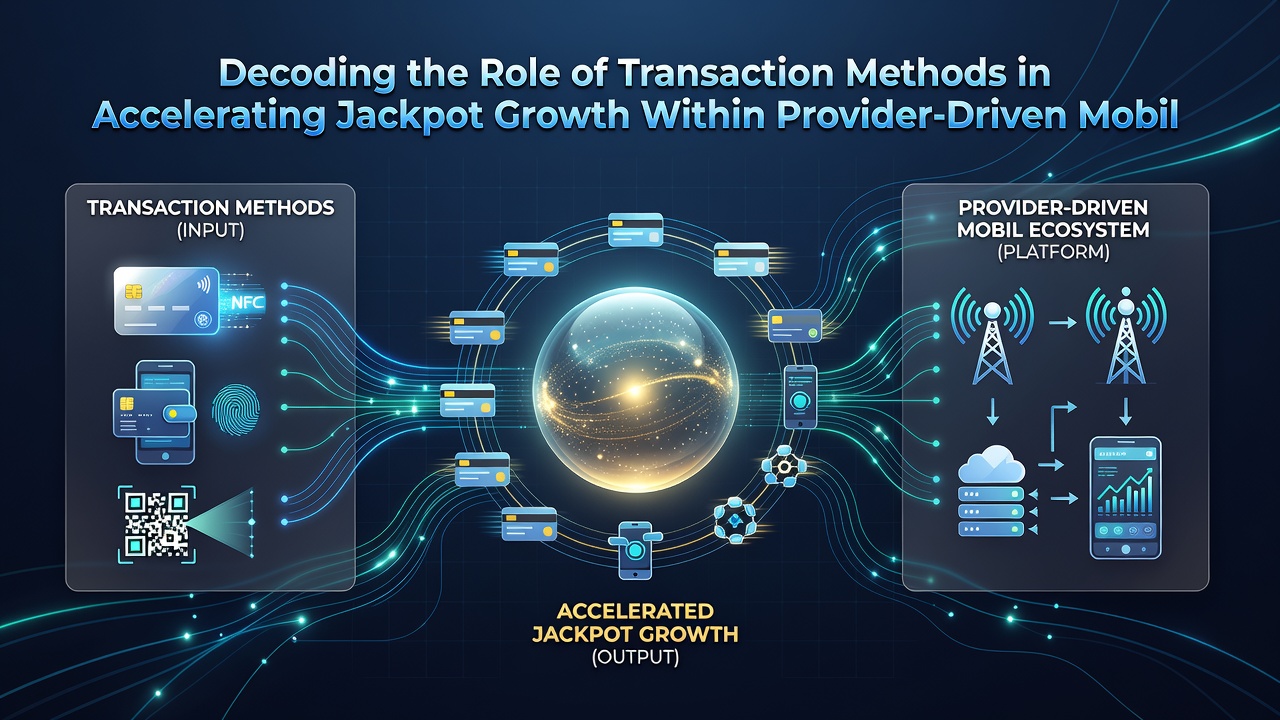 Diagram van transactiestromen en jackpotgroei in mobiele slot ecosystemen