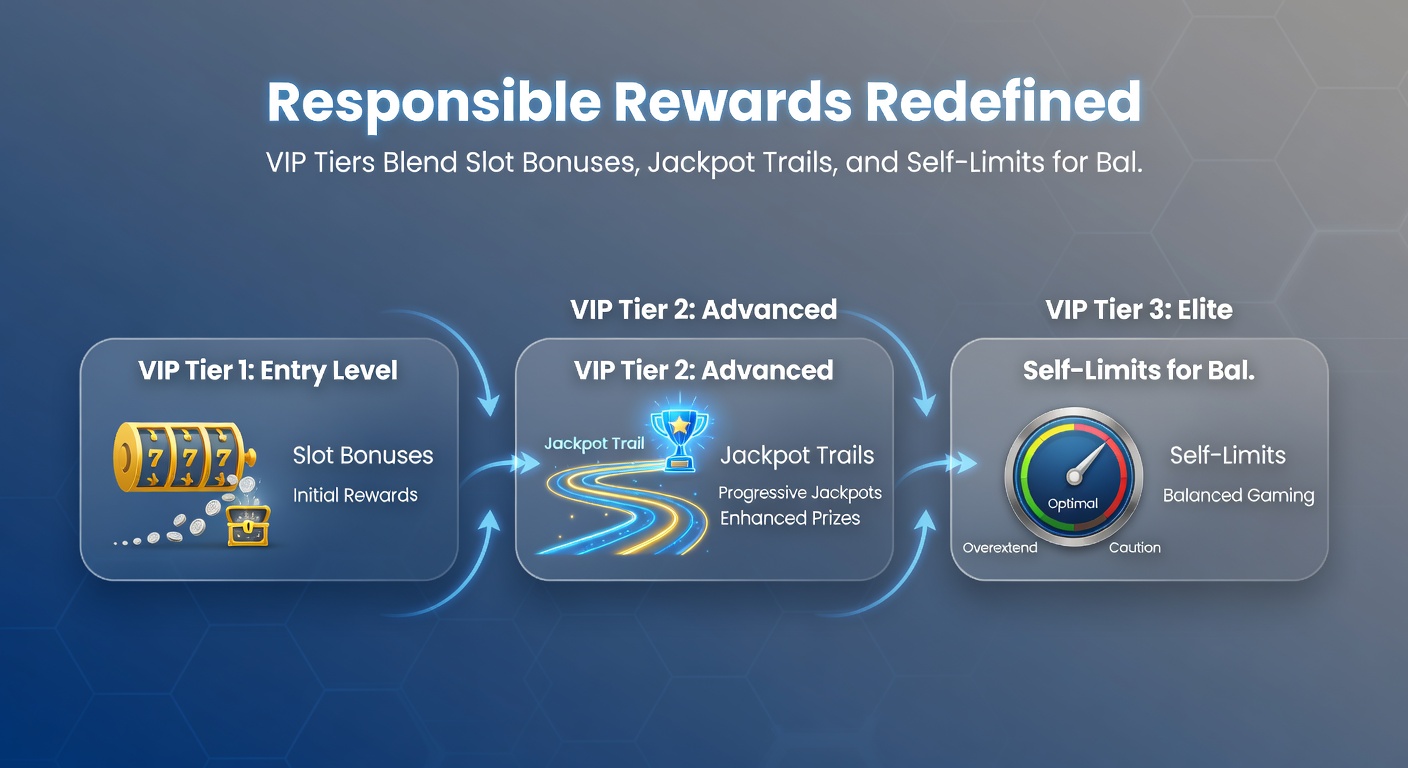 Grafiek van VIP-tierprogressie met jackpottrail en zelflimietbalken in een slotinterface